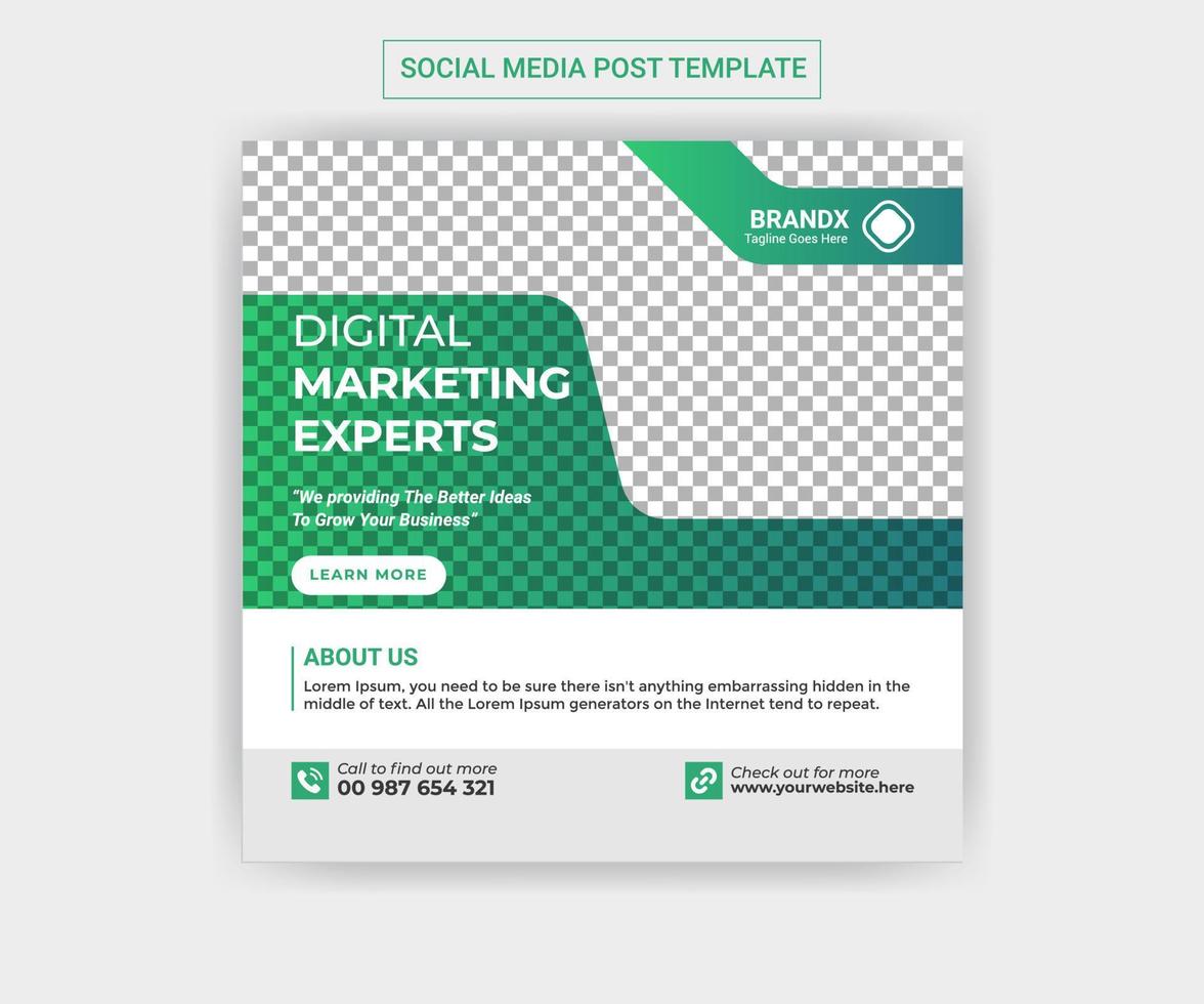diseño de publicaciones de redes sociales de marketing digital vector