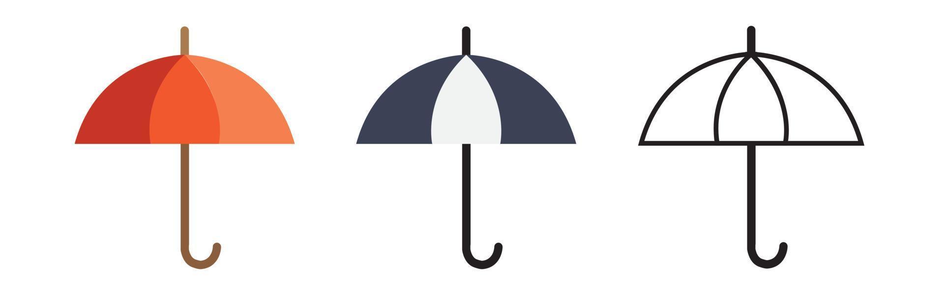 paraguas icono. dibujos animados paraguas iconos vistoso sombrillas para  lluvia, agua y Dom. sombrilla con manejar. amarillo, azul, rojo colores.  plano vector ilustración. 20334072 Vector en Vecteezy