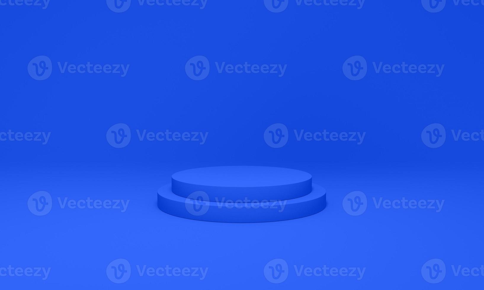 Blue podium to display the product and design on blue background. Winner concept. photo