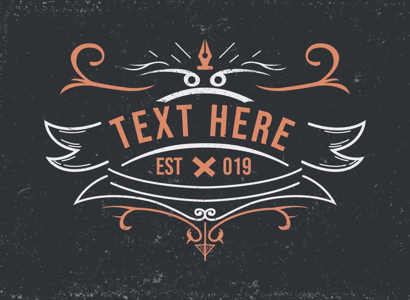 Pinstriping hand drawn template with lines and text vector