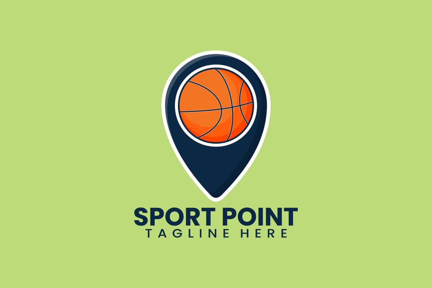 Flat modern basketball pin point logo template vector