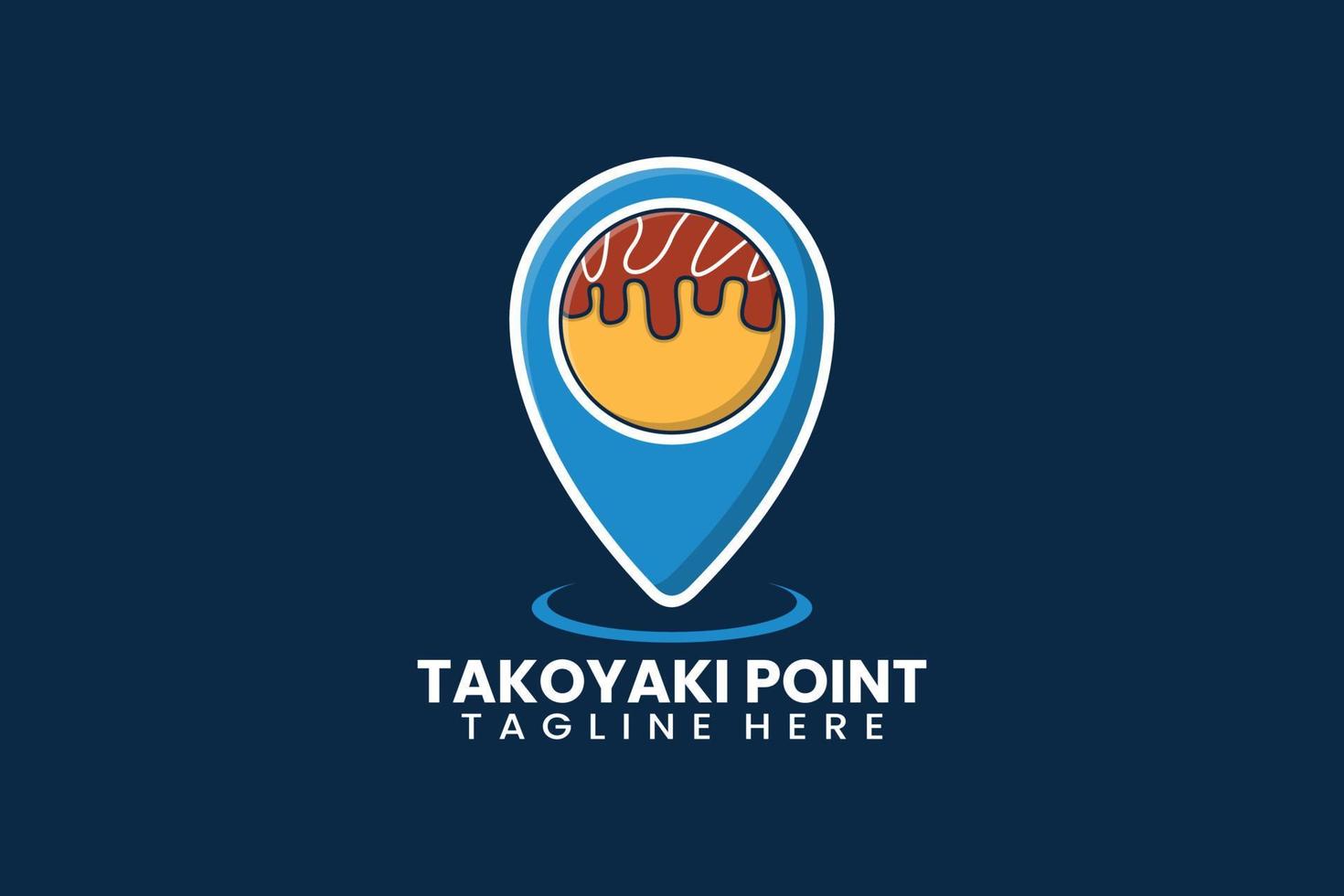 Flat modern takoyaki pin point logo template vector