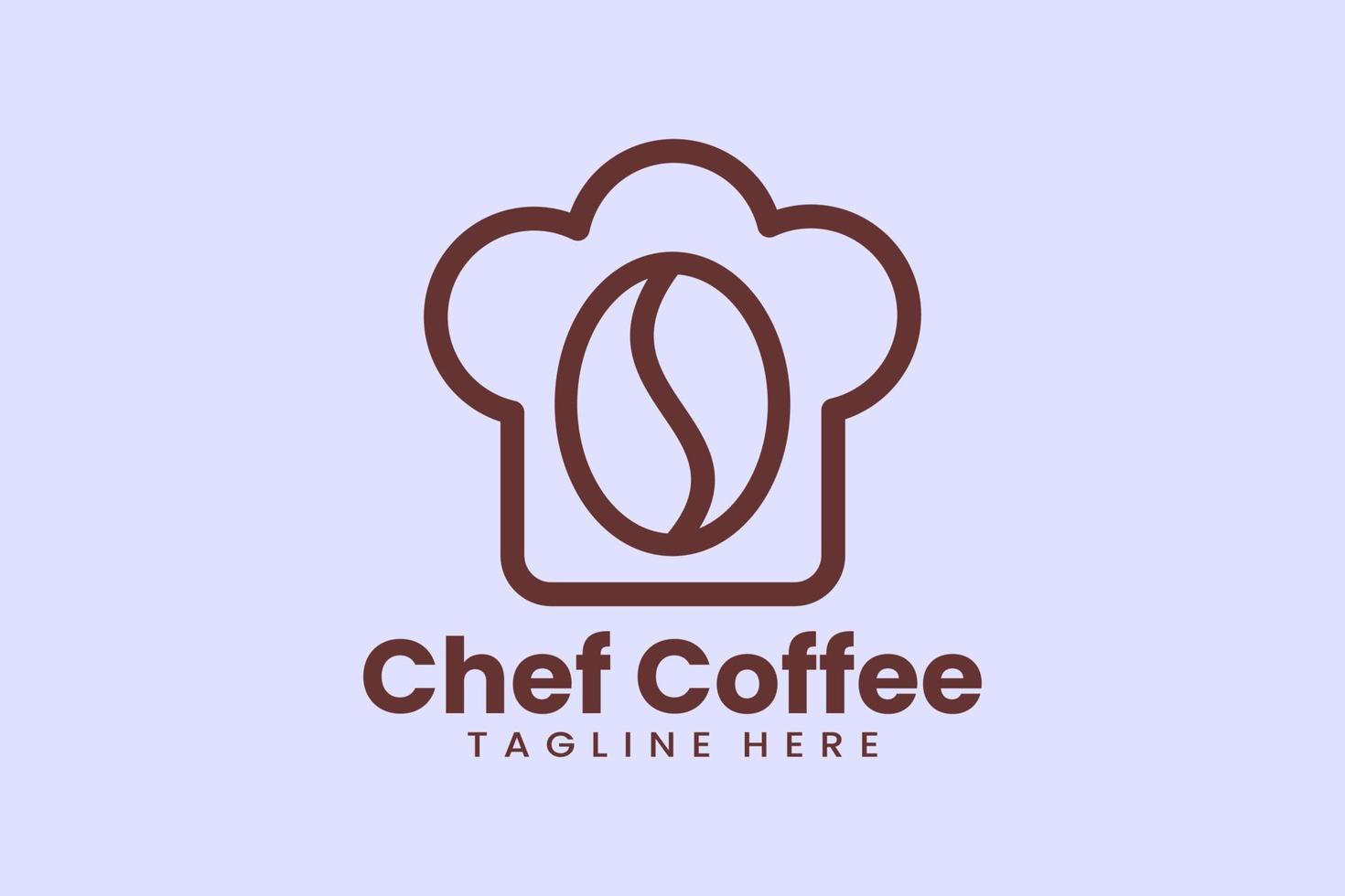 Flat chef coffee logo template vector illustration