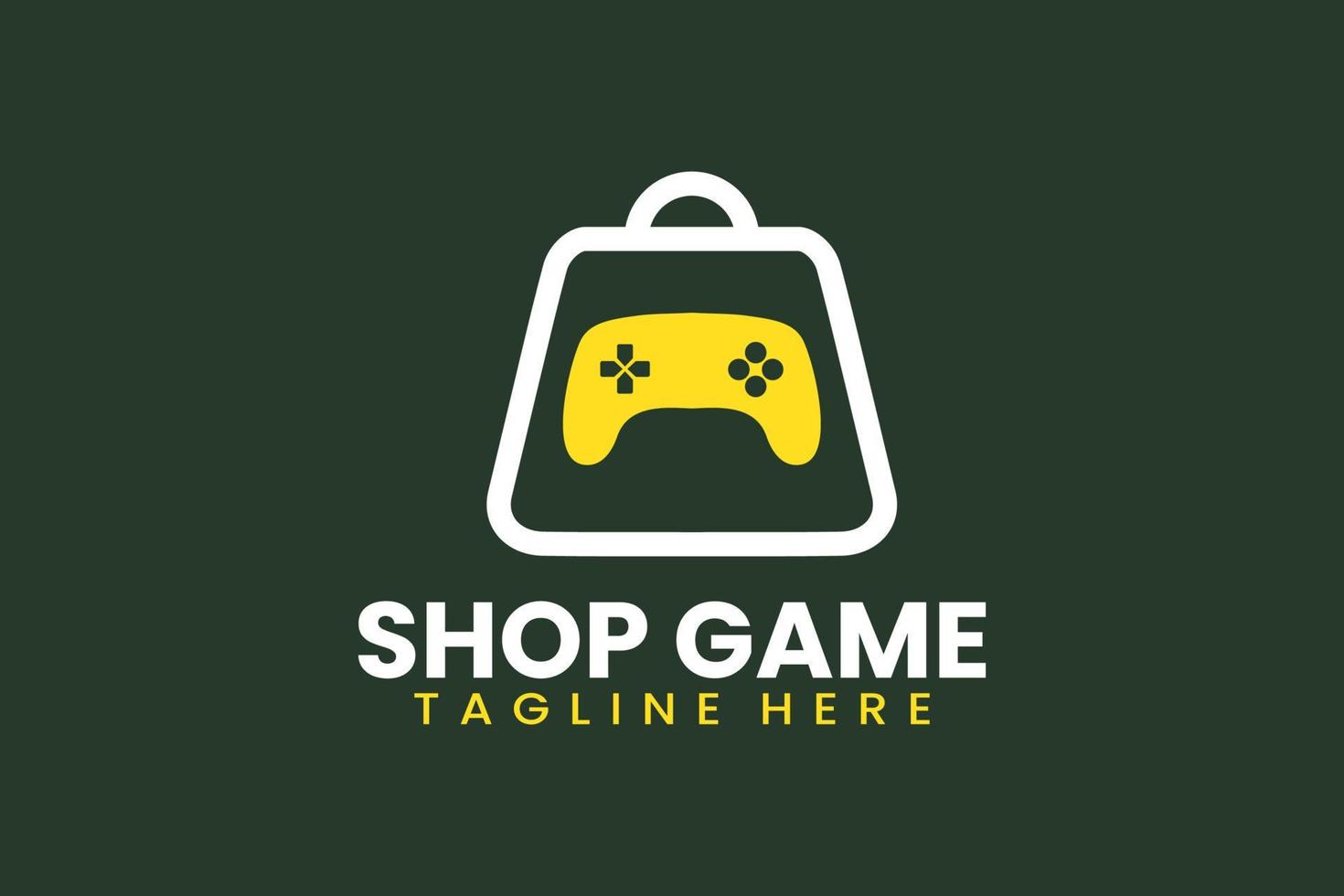 Flat shop game logo template vector illustration