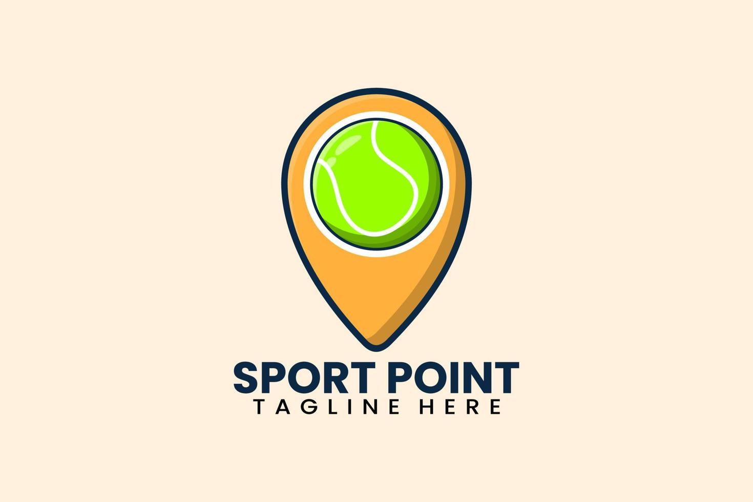 plano moderno tenis pelota alfiler punto logo modelo vector