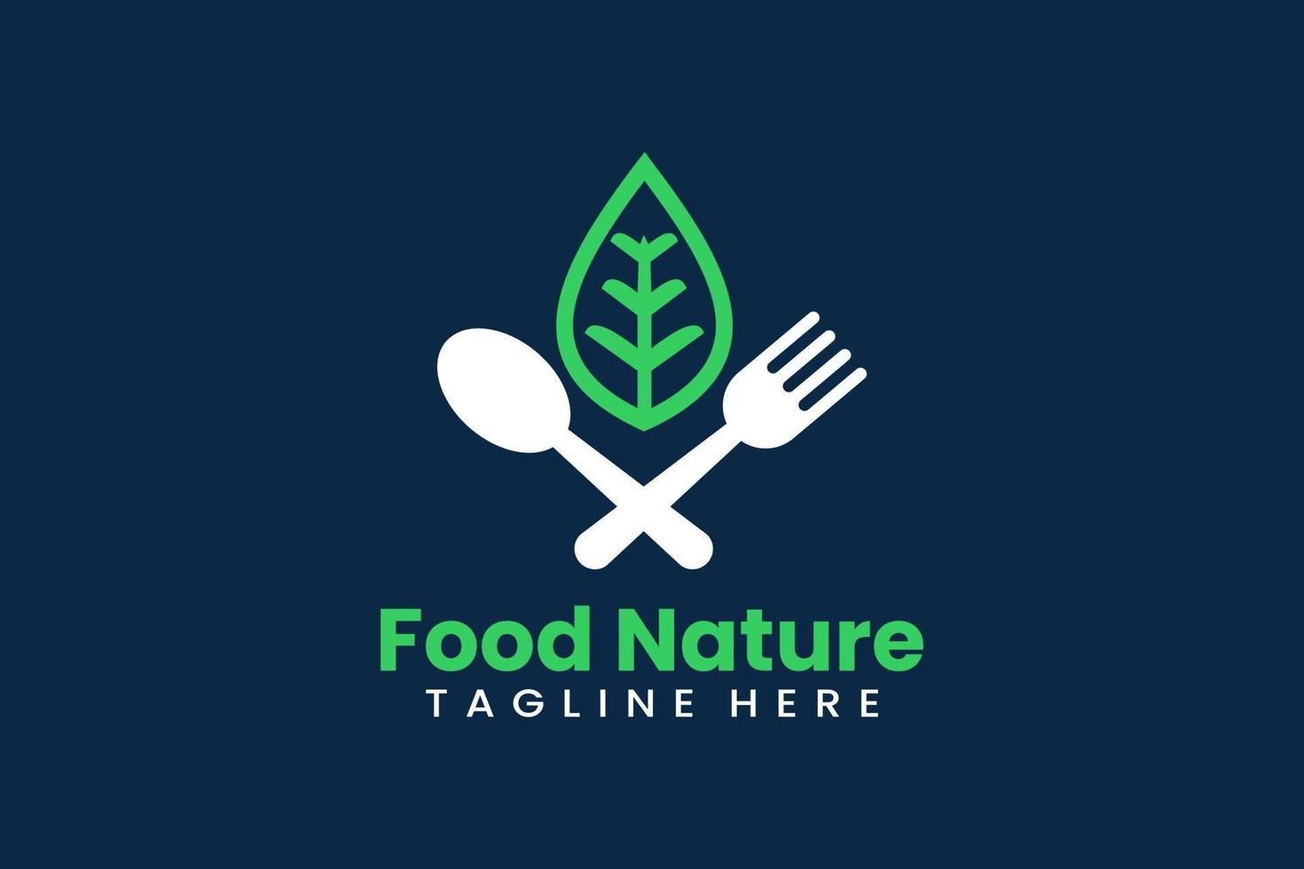 Flat Food nature logo template vector illustration