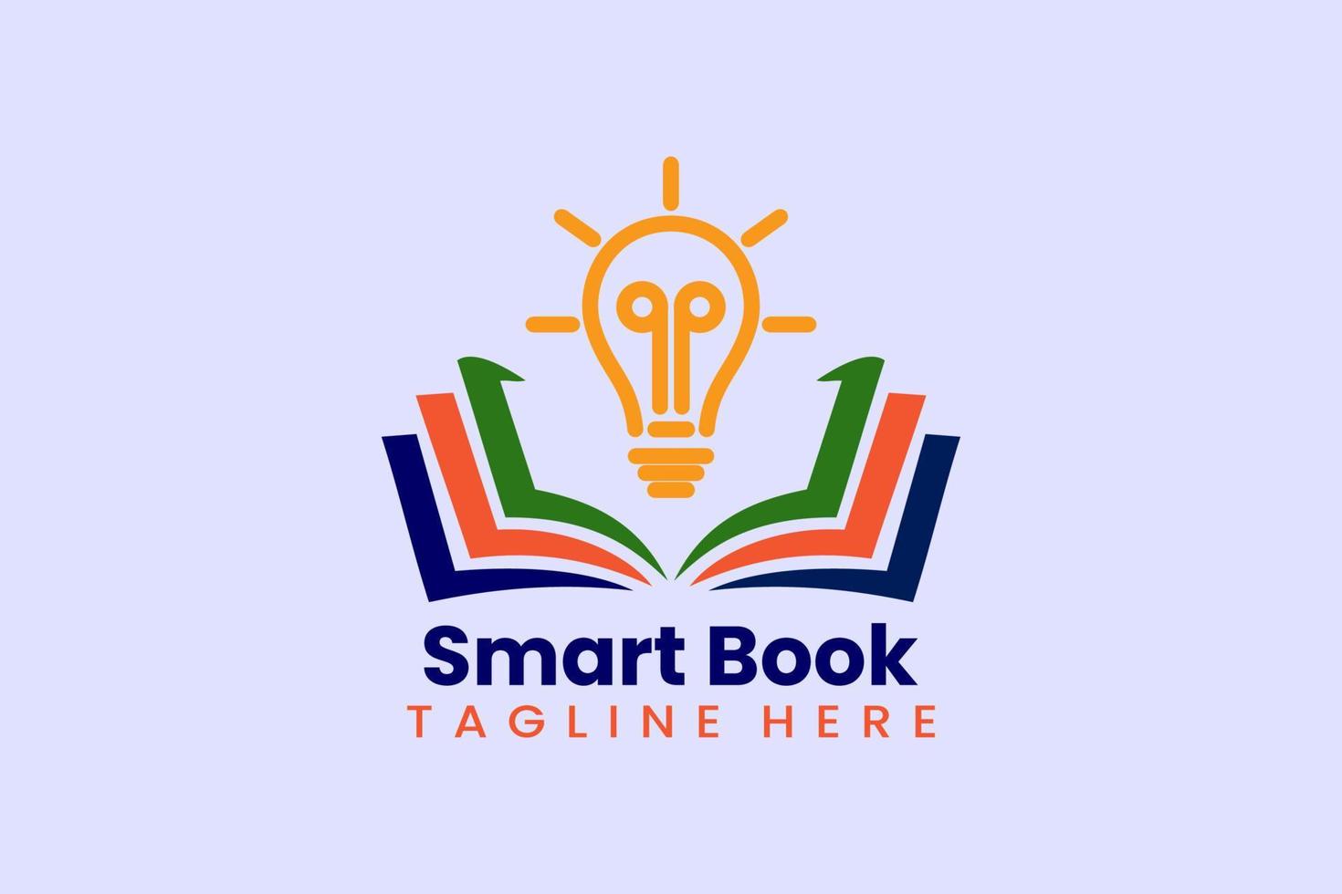Flat smart book logo template vector illustration