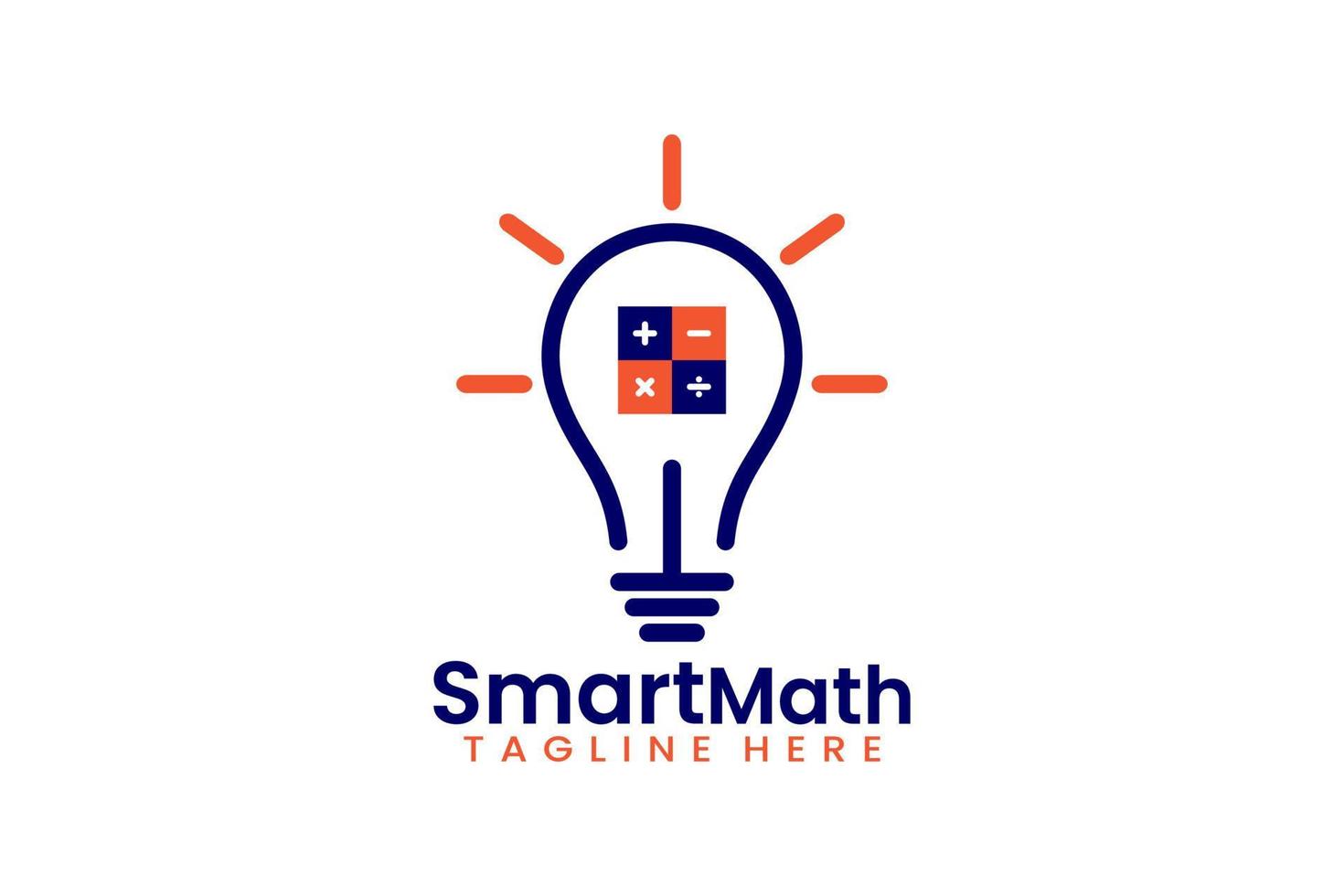 Flat smart mathematics logo template vector design