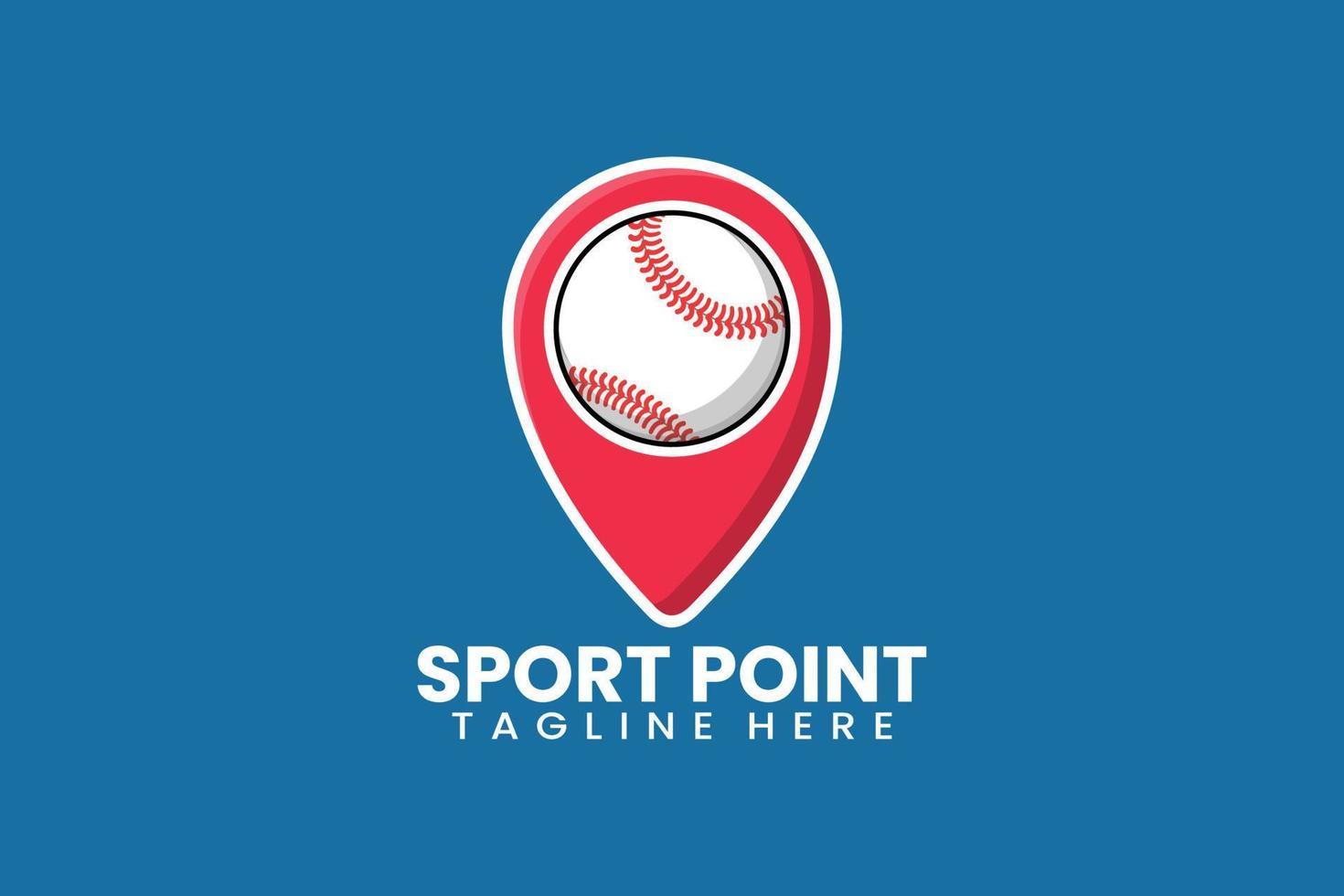 Flat modern baseball pin point logo template vector