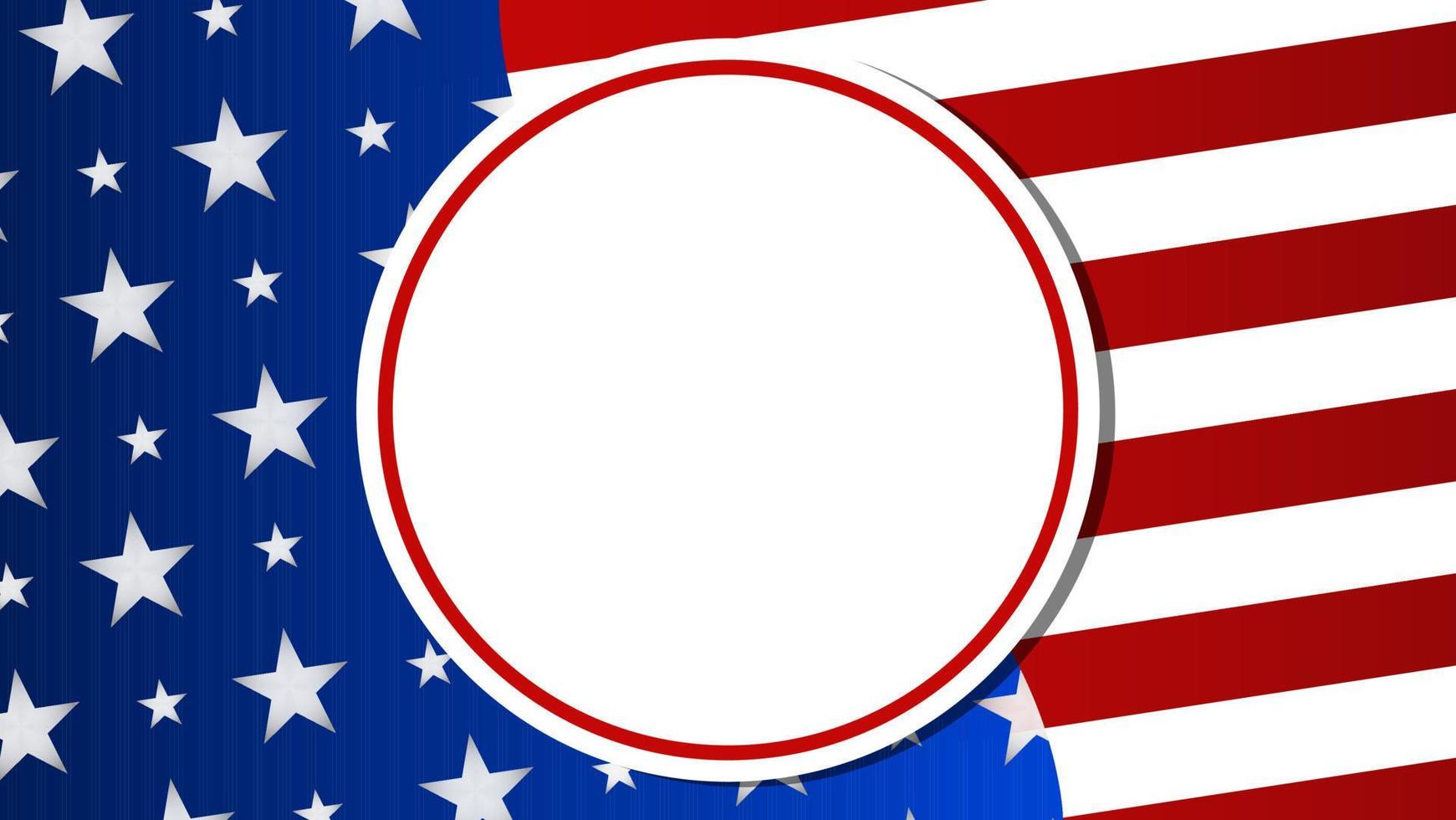 USA flag vector design with circle copy space great for united states independence day, national flag day, national events and more