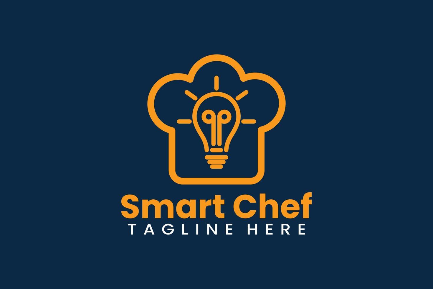 Flat smart chef logo template design illustration vector