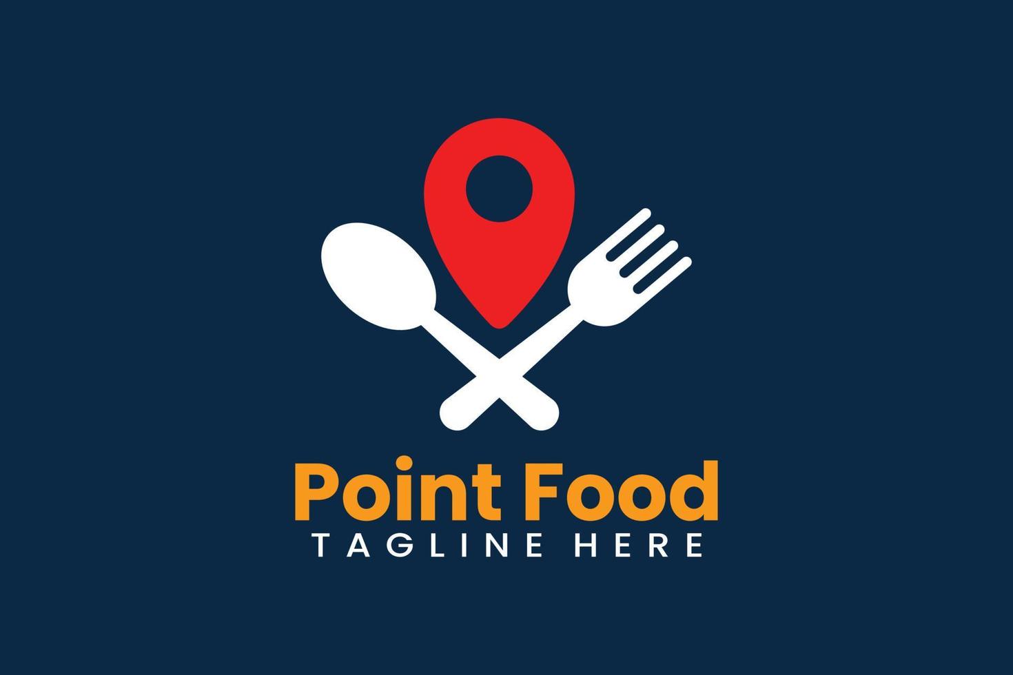 Flat food point logo template vector illustration