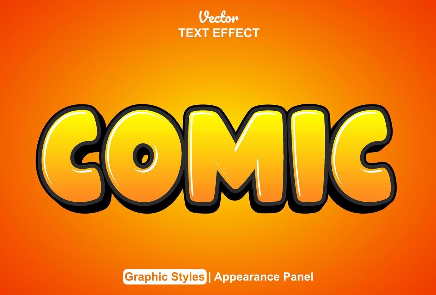 comic text effect with graphic style and editable. vector