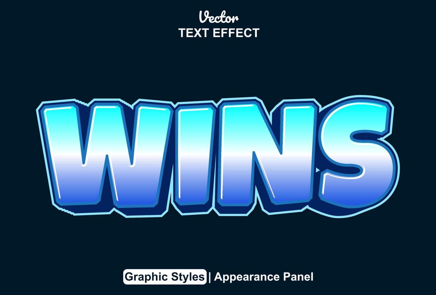 text effect wins with graphic style and is editable. vector
