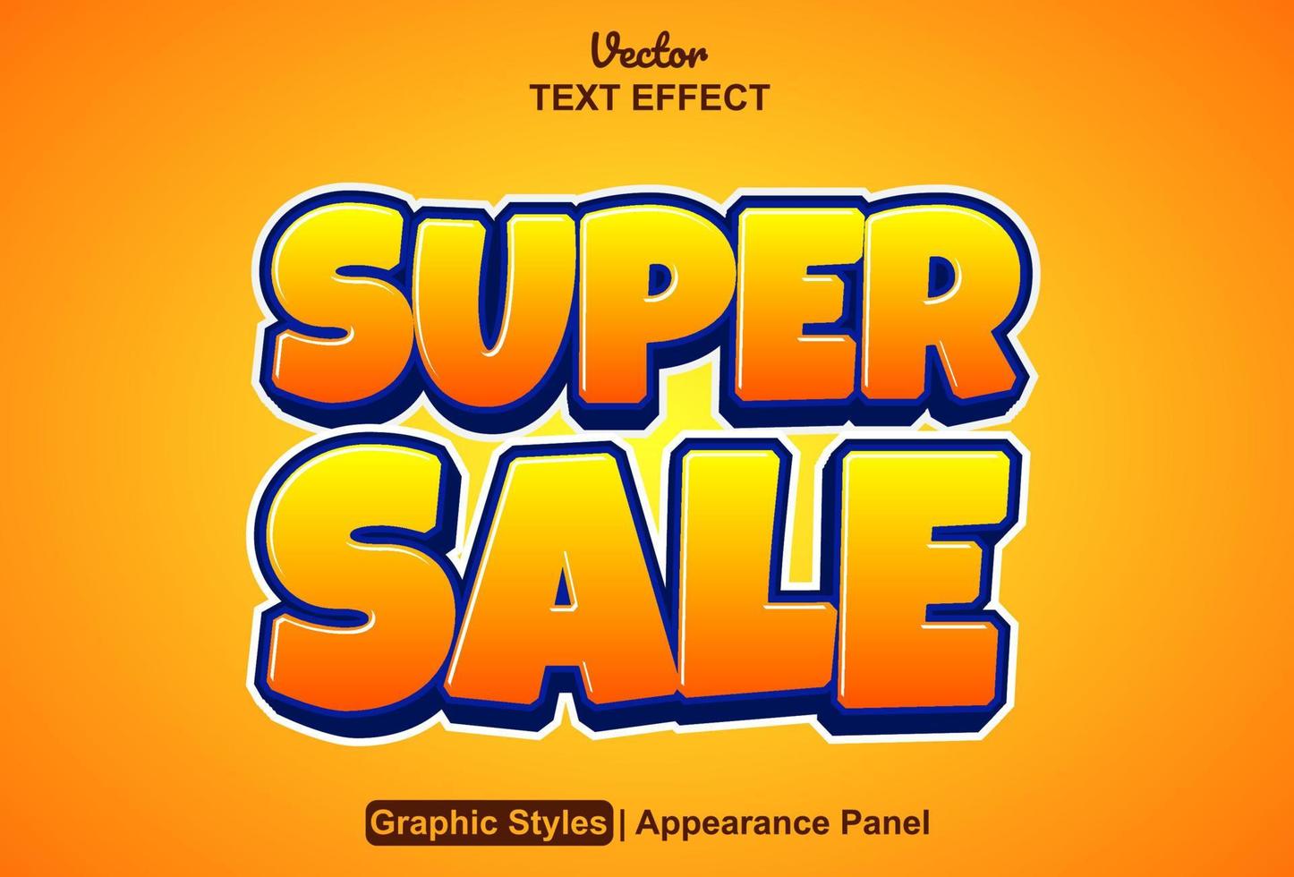 super sale text effect with graphic style and editable. vector