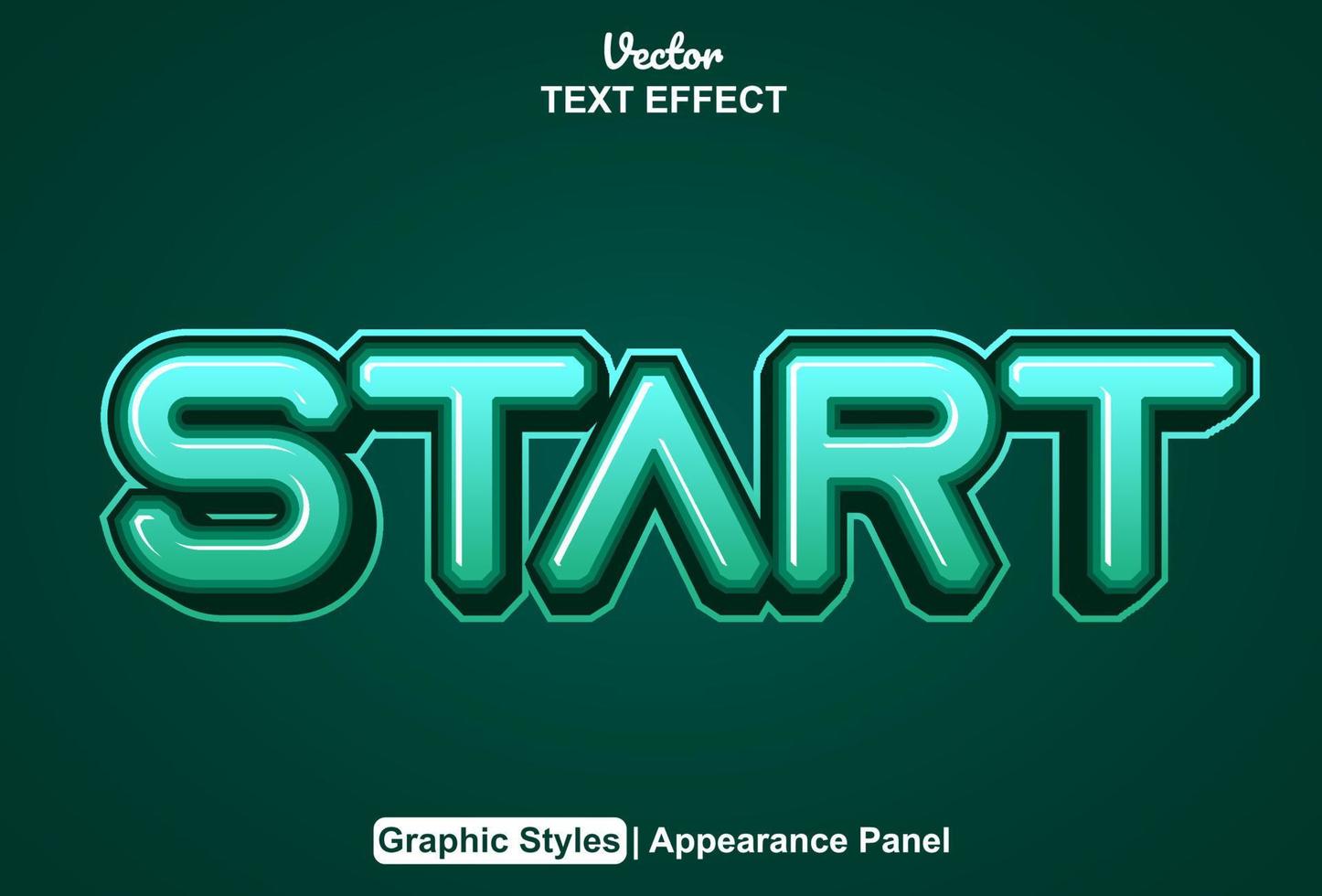 start text effect with graphic style and editable. vector