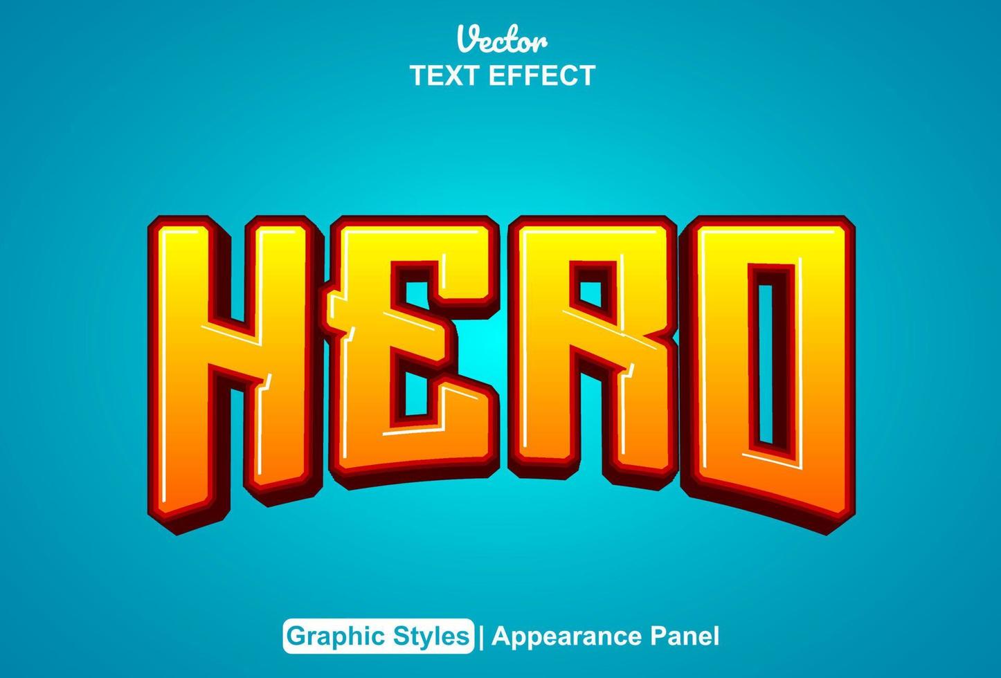 hero text effect with graphic style and editable. vector