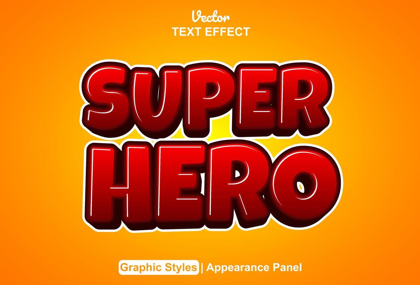 efecto de texto de superhéroe con estilo gráfico y editable. vector