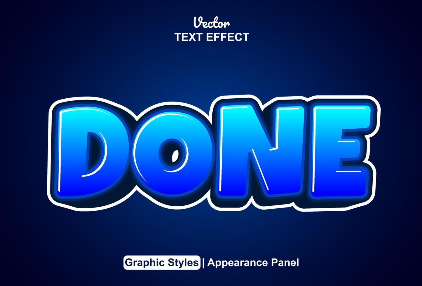 done text effect with graphic style and editable. vector