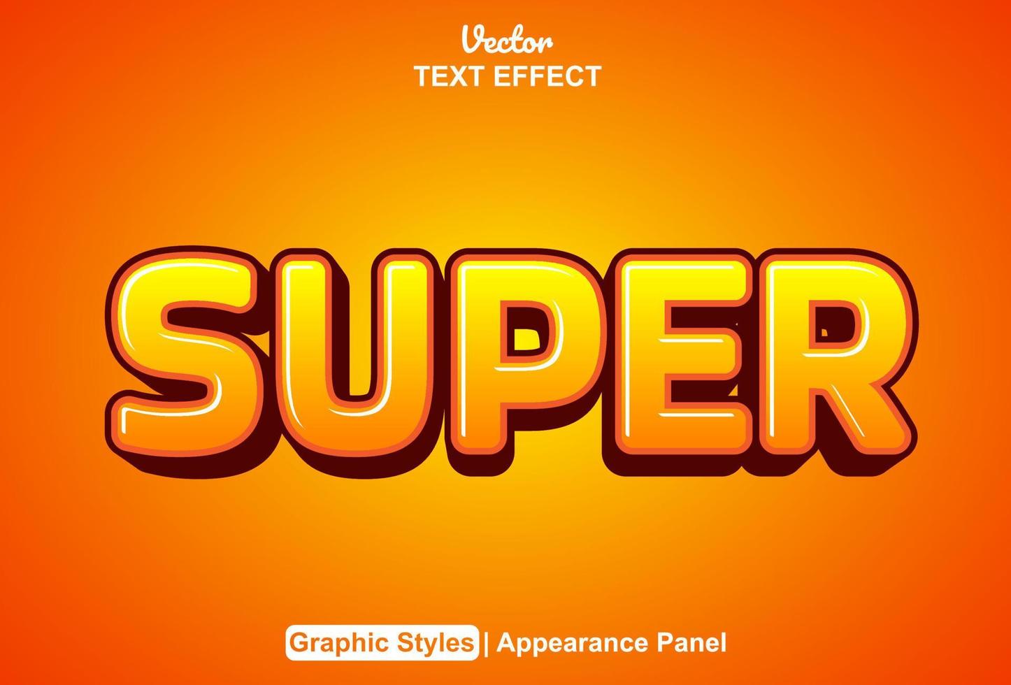 super text effect with graphic style and editable. vector