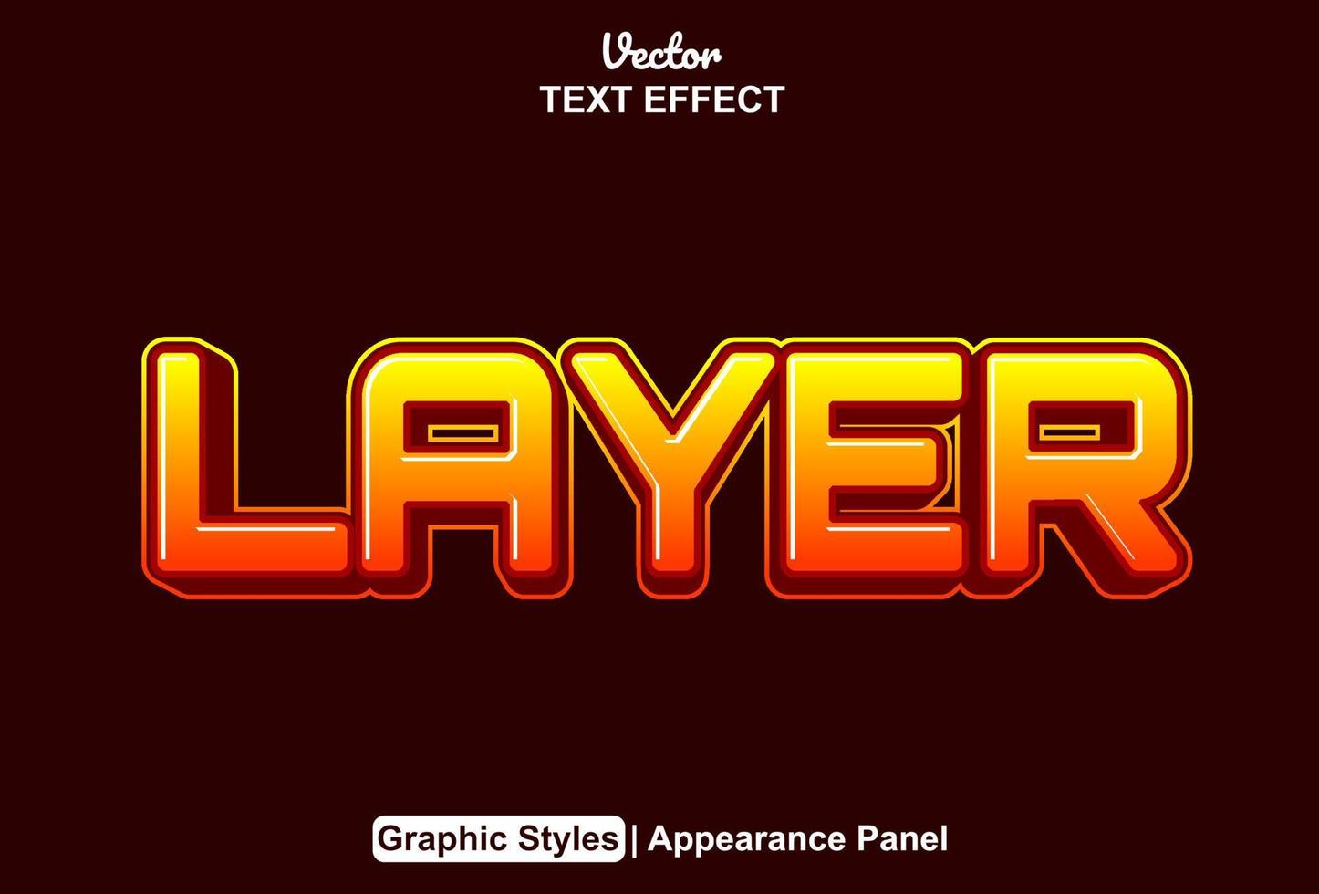 layer text effect with graphic style and editable. vector