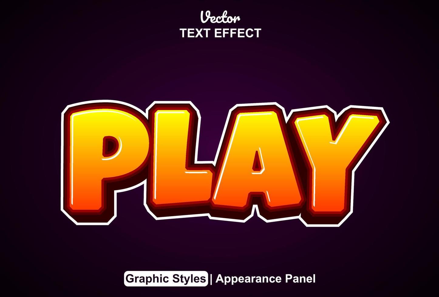 text effect play with graphic style and editable. vector