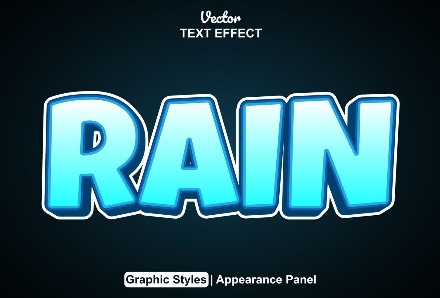 rain text effect with graphic style and editable. vector