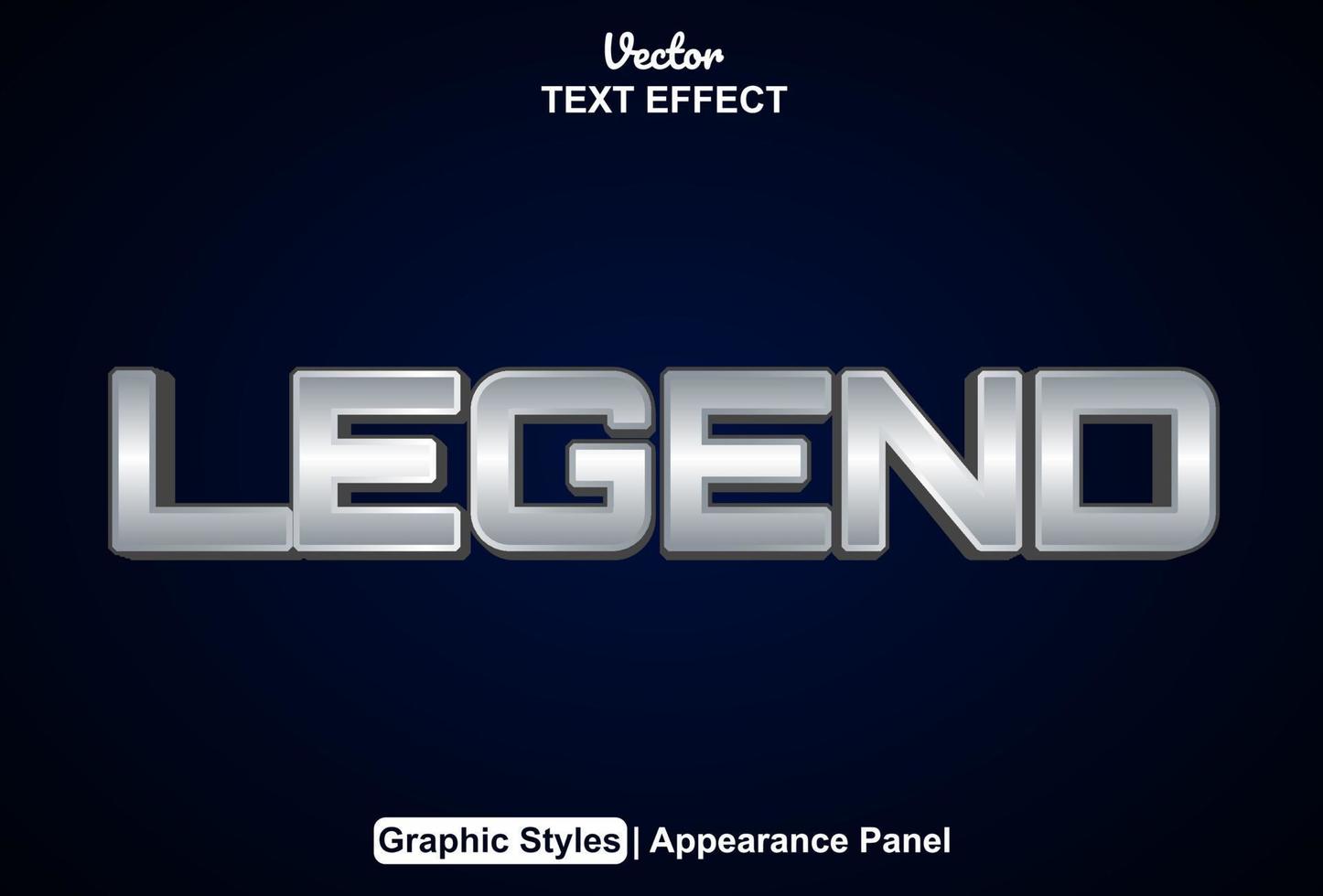 legend text effect with graphic style and editable. vector