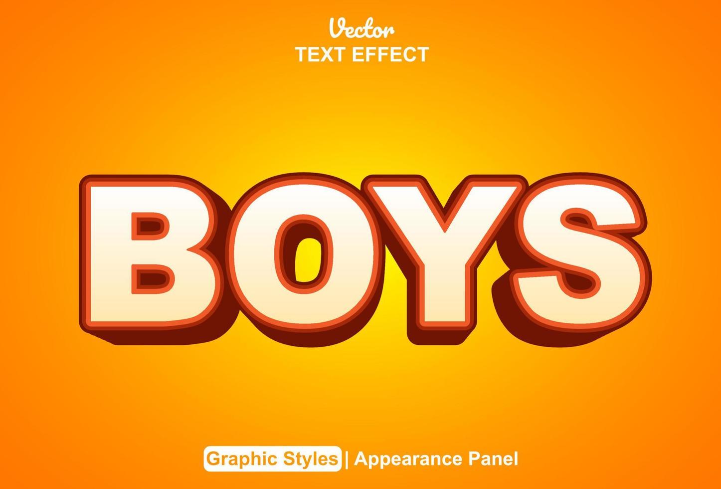 boys text effect with graphic style and editable. vector