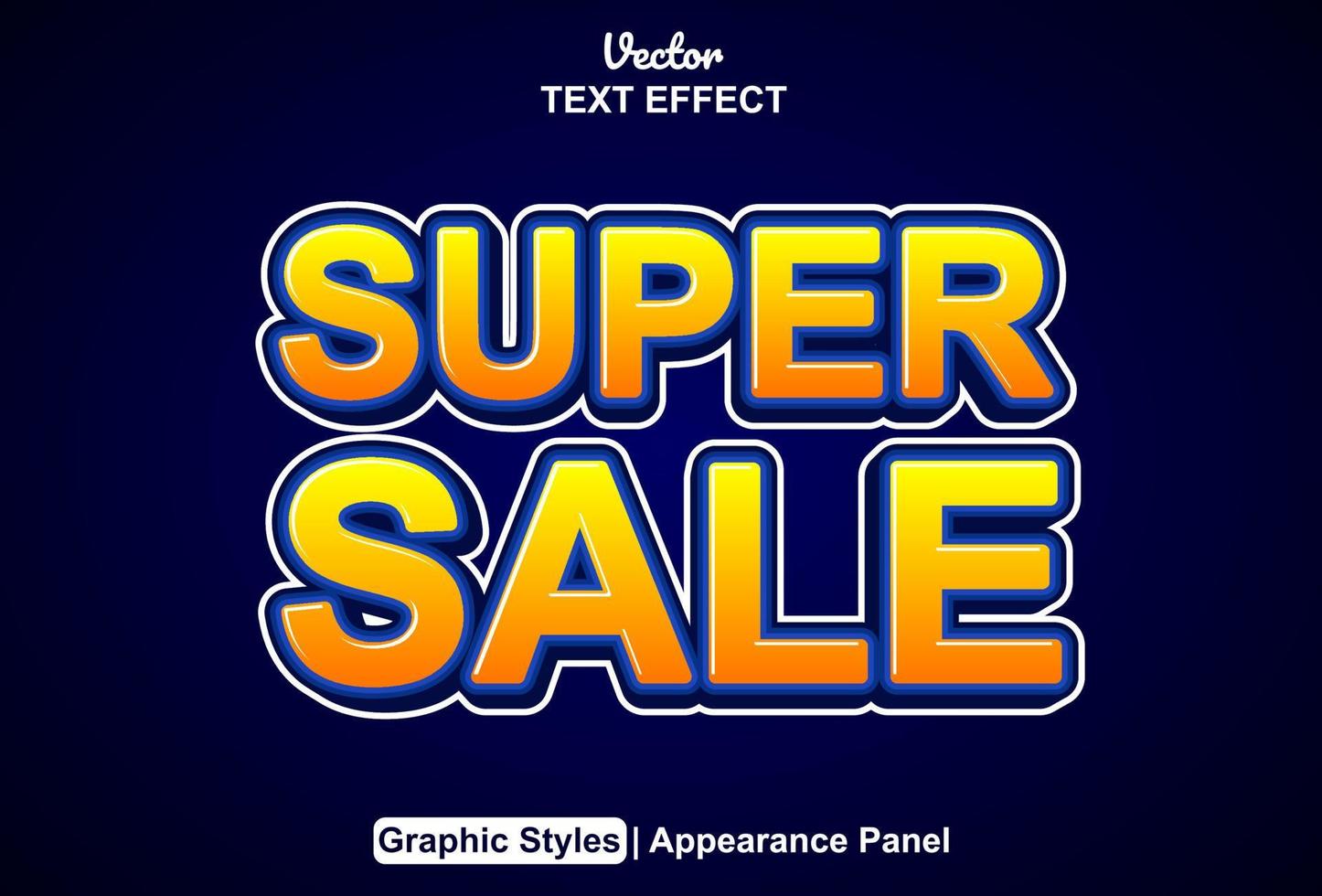 super sale text effect with graphic style and editable. vector