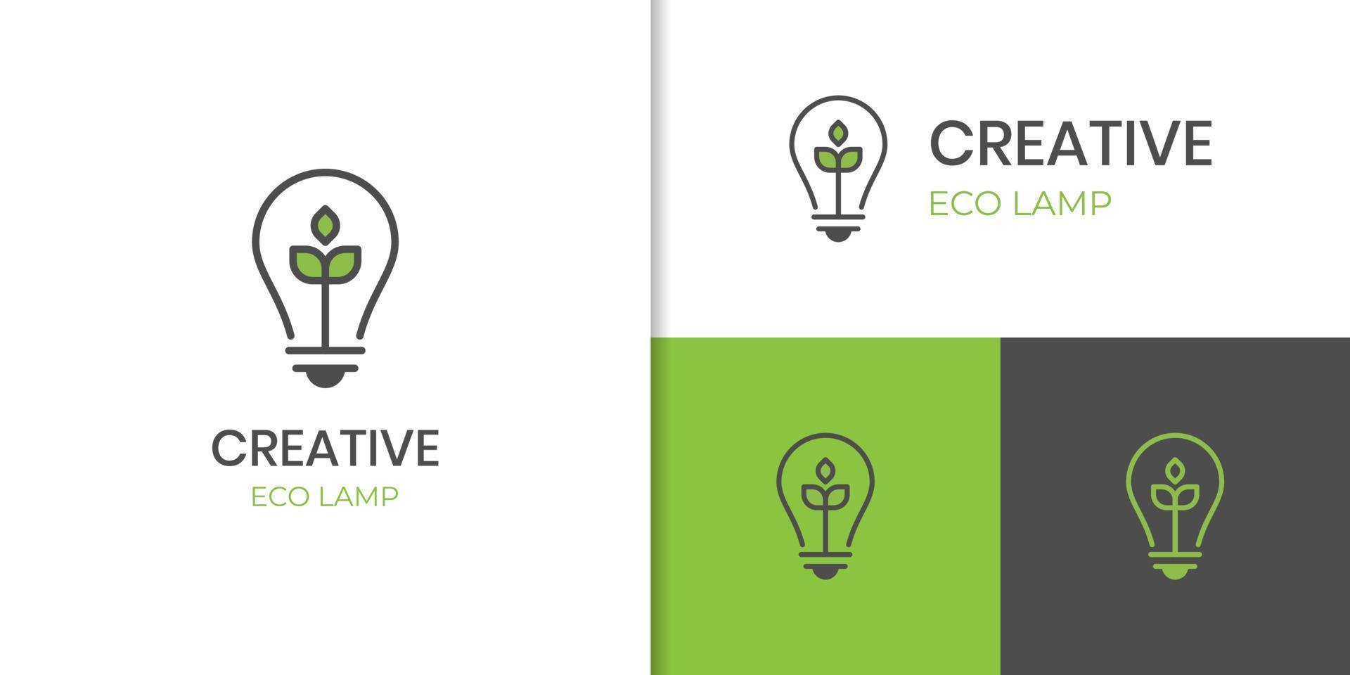 eco energy light logo icon design with lightbulb and leaf design concept for solar energy, sustainable vector element