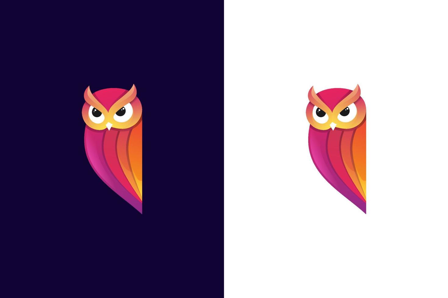Owl logo design with colorful concept and creative logo design vector