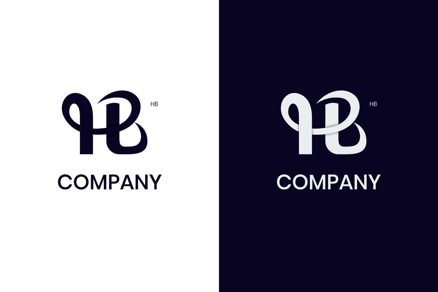 letra media pensión o bh inicial letras logo diseño para resumen identidad negocio nombre vector