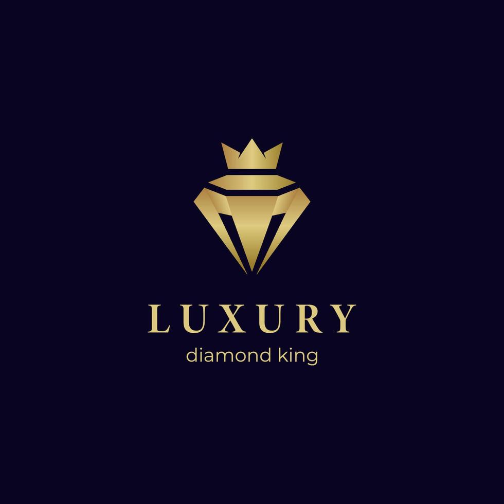 luxury diamond king with jewelry elegant logo icon design concept for jewelry shop business identity logo illustration vector