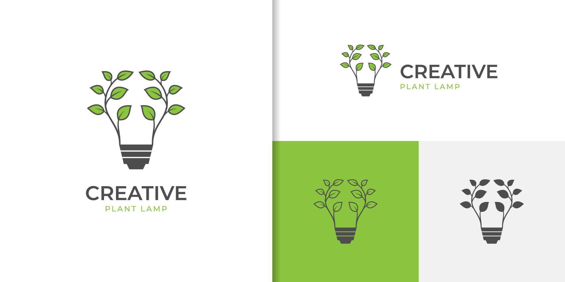 eco energy light logo icon design with lightbulb and leaf design concept for solar energy, sustainable vector element