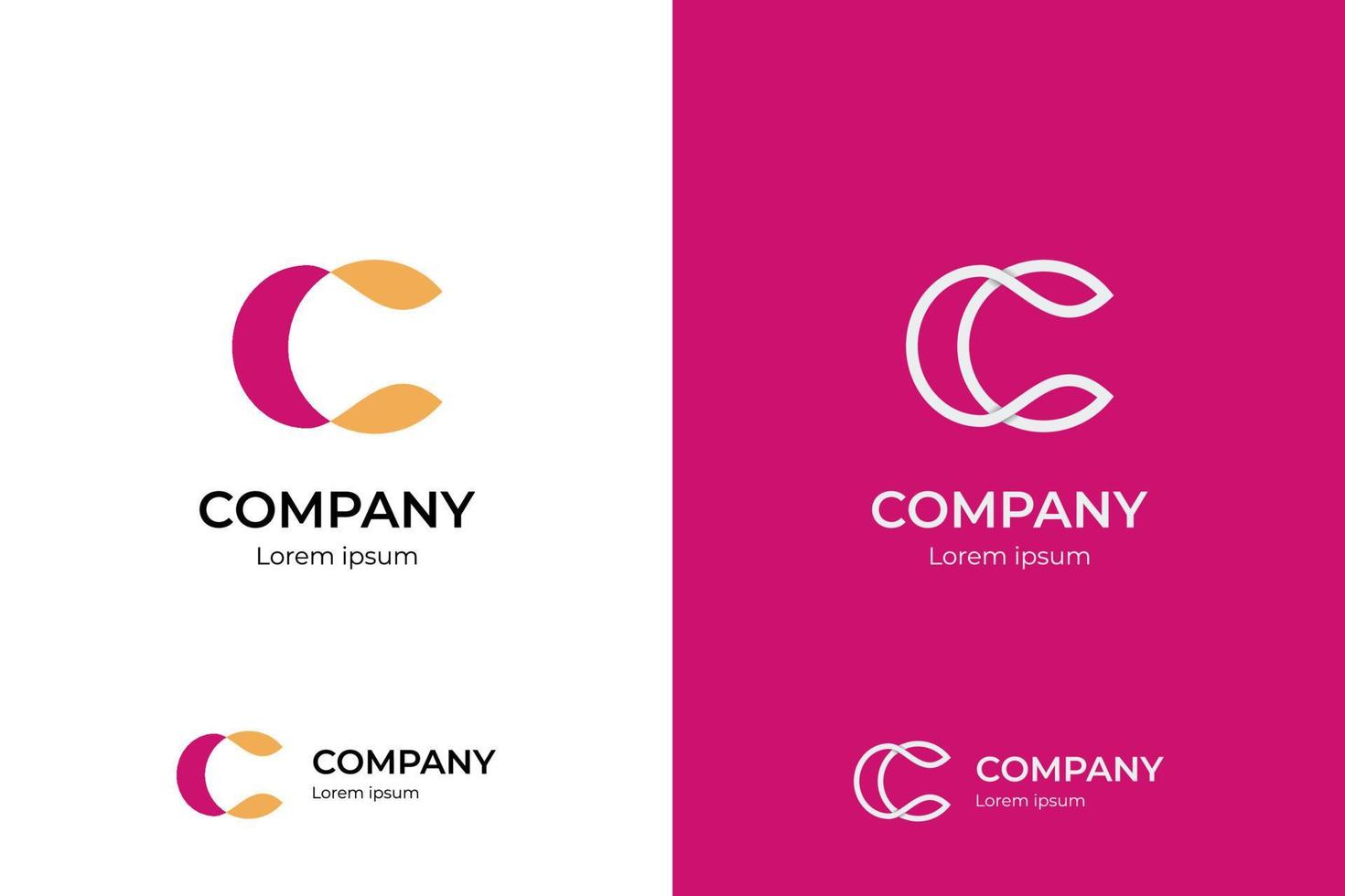 Logo C monogram modern letter, letter CC elegant business emblem logo with overlapping lines symbol vector