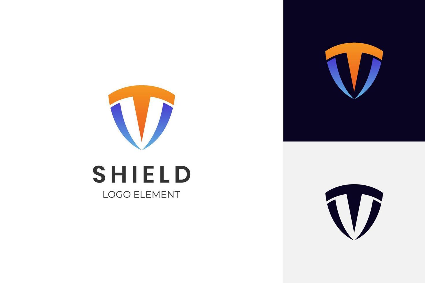 initial letter T with shield logo icon design for security company logo element vector