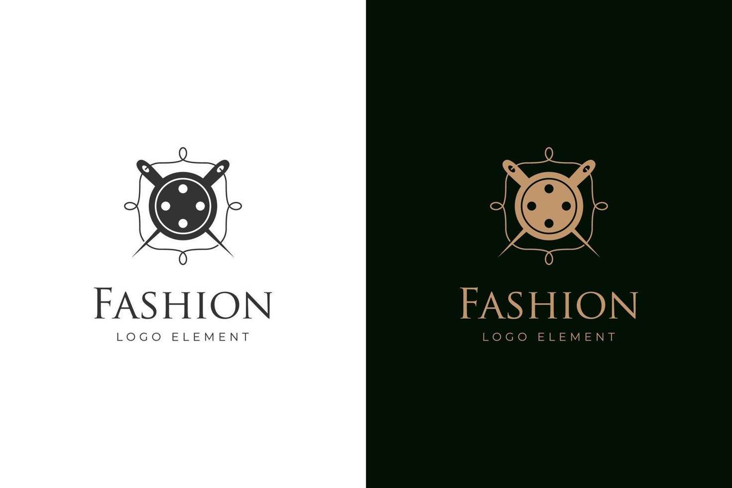 elegant minimalist tailor shop fashion logo design with sewing needle vector element