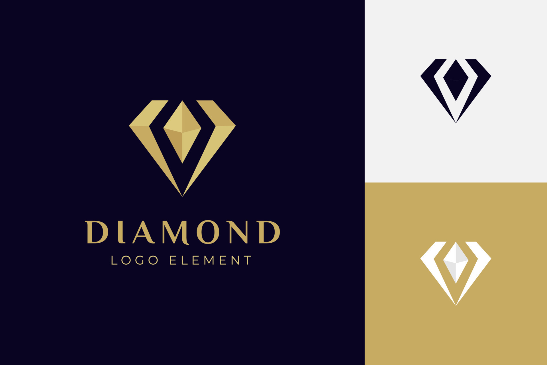 luxury line diamond or gem with jewelry elegant logo icon design
