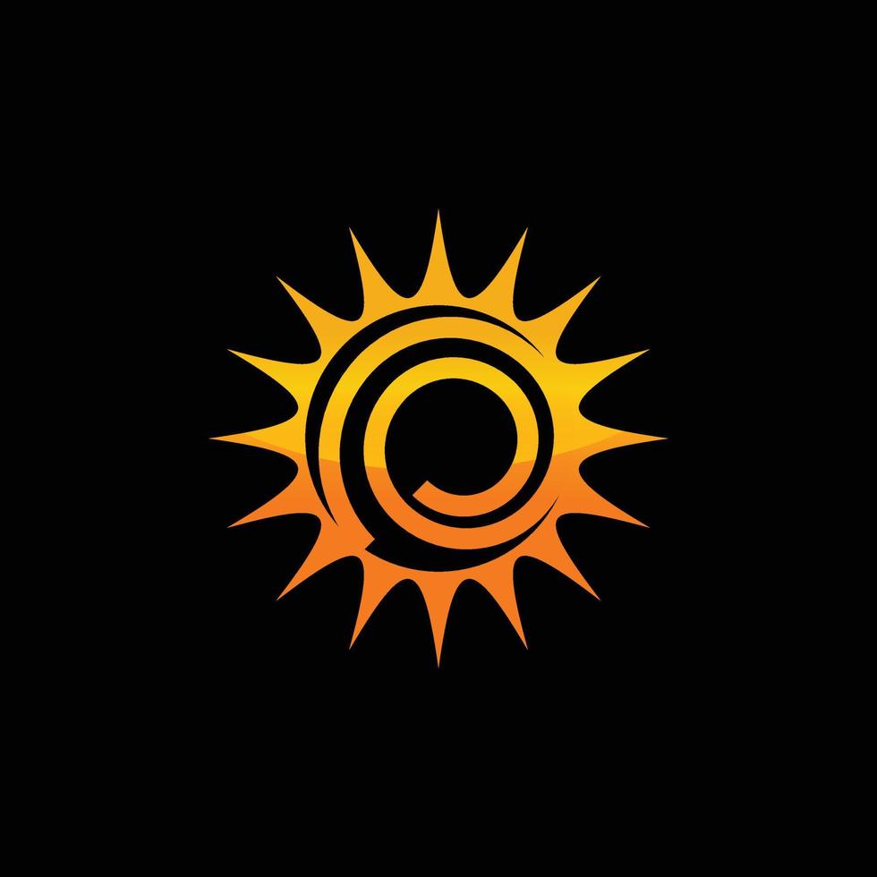 sol vector aislado diseño de icono de verano. símbolo del sol amarillo vectorial