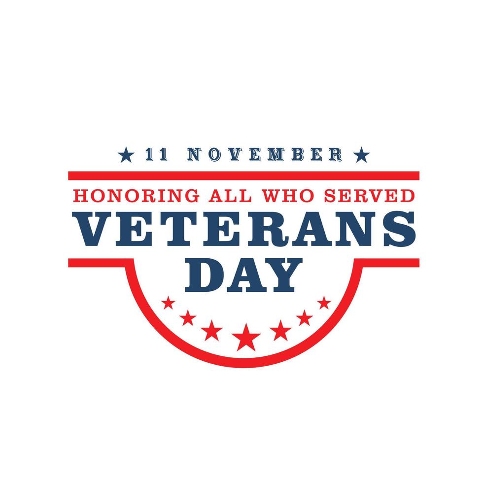 Veterans day, Honoring all who served. Hand lettering greeting card with textured handcrafted letters and background in retro style vector