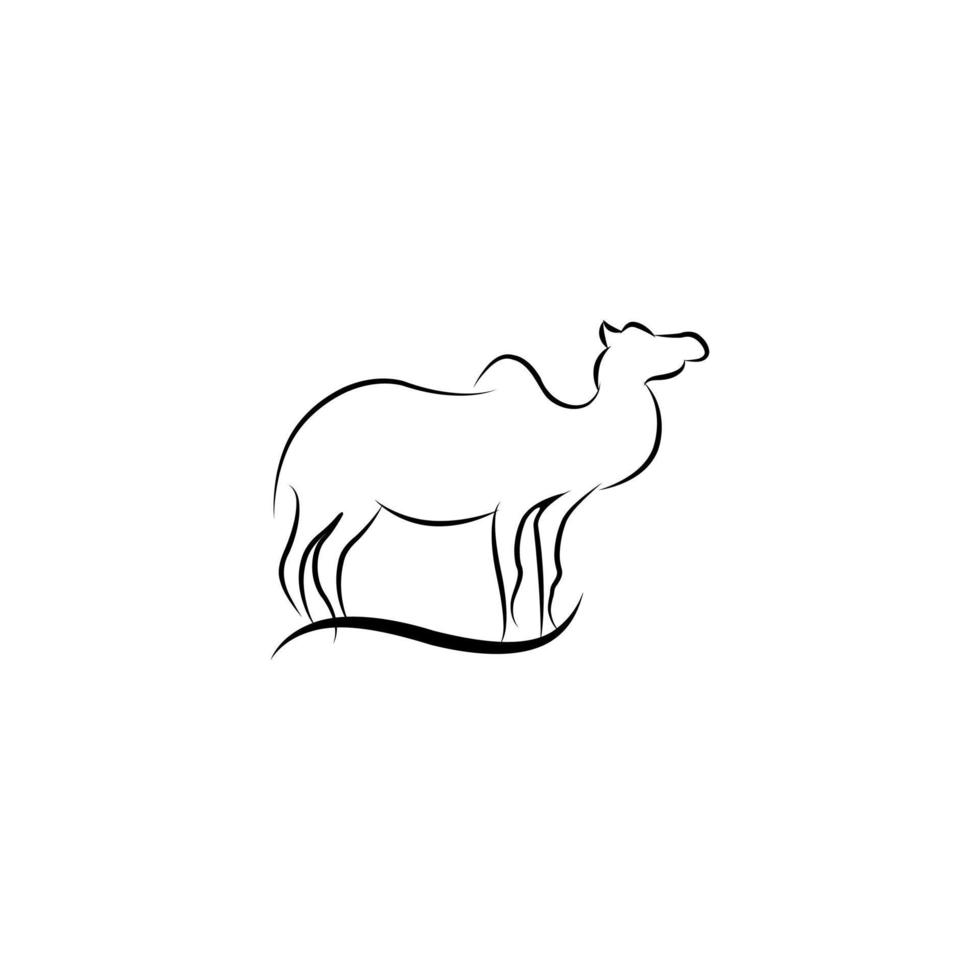 camel logo design template,vintage camel vector illustration, Desert logo design  silhouette of a camel.
