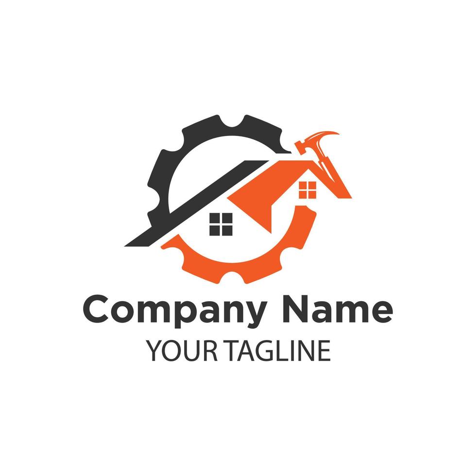 Home improvement logo. Tools icon. Roof repair logo. Home repair sign. Home repair icon. vector