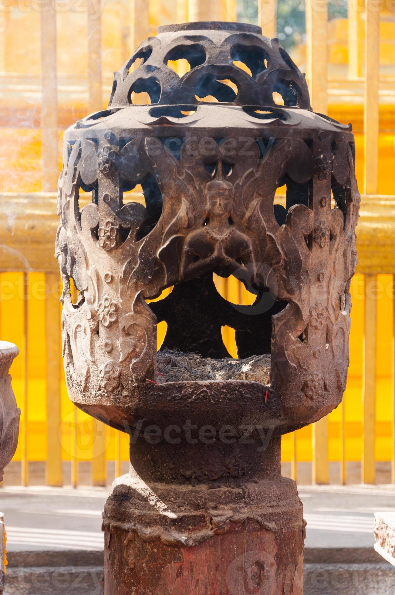 Incense Burner In thai Temple, art thai style,Incense in the incense