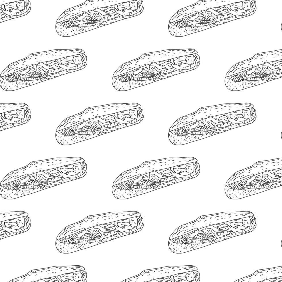 Shawarma Kebab pattern fast food. Seamless pattern. vector