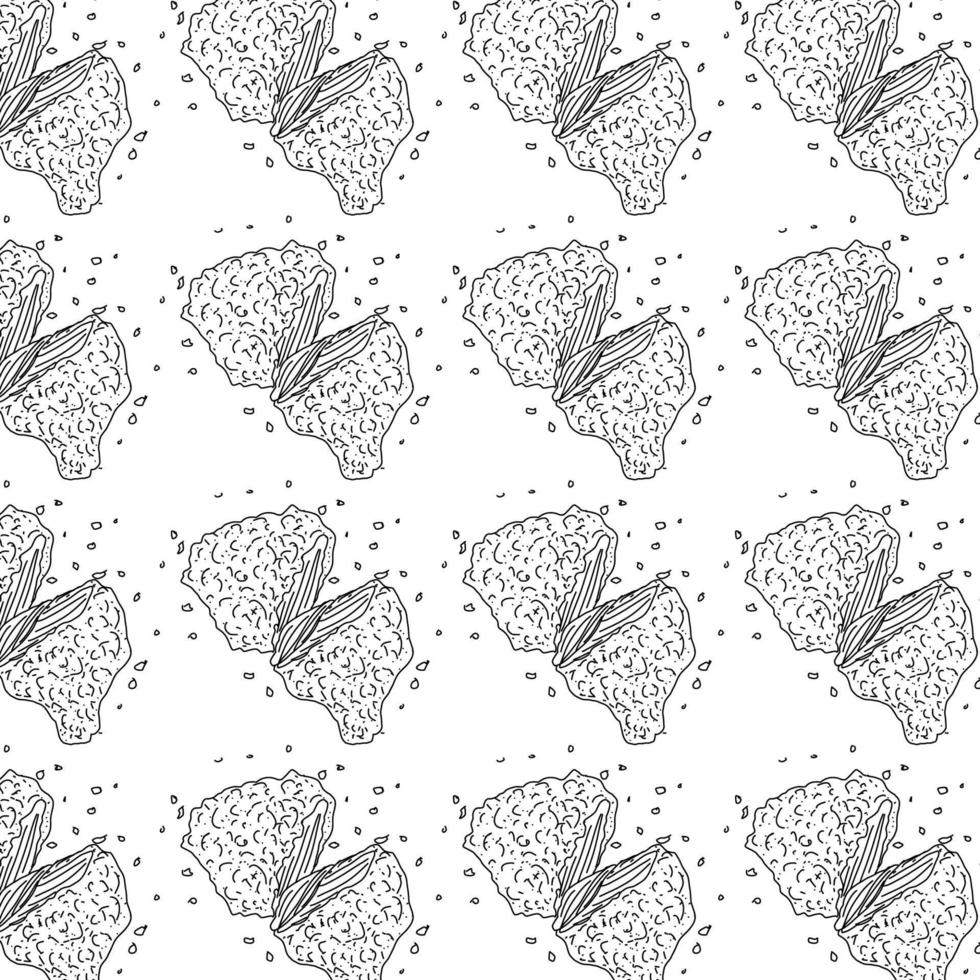 Chicken Fried Crispy Seamless Pattern. vector