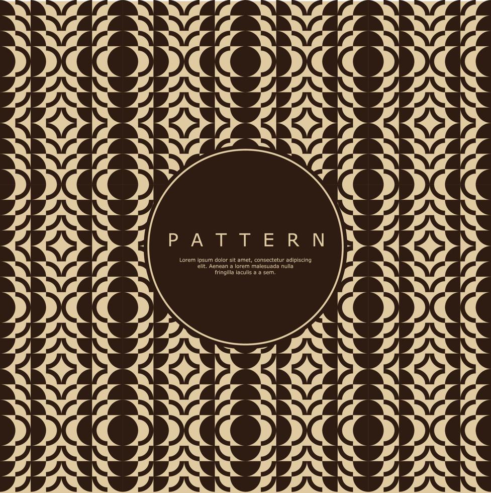 Vintage ornate circle abstract seamless pattern design. Brown half dots pattern vector. vector