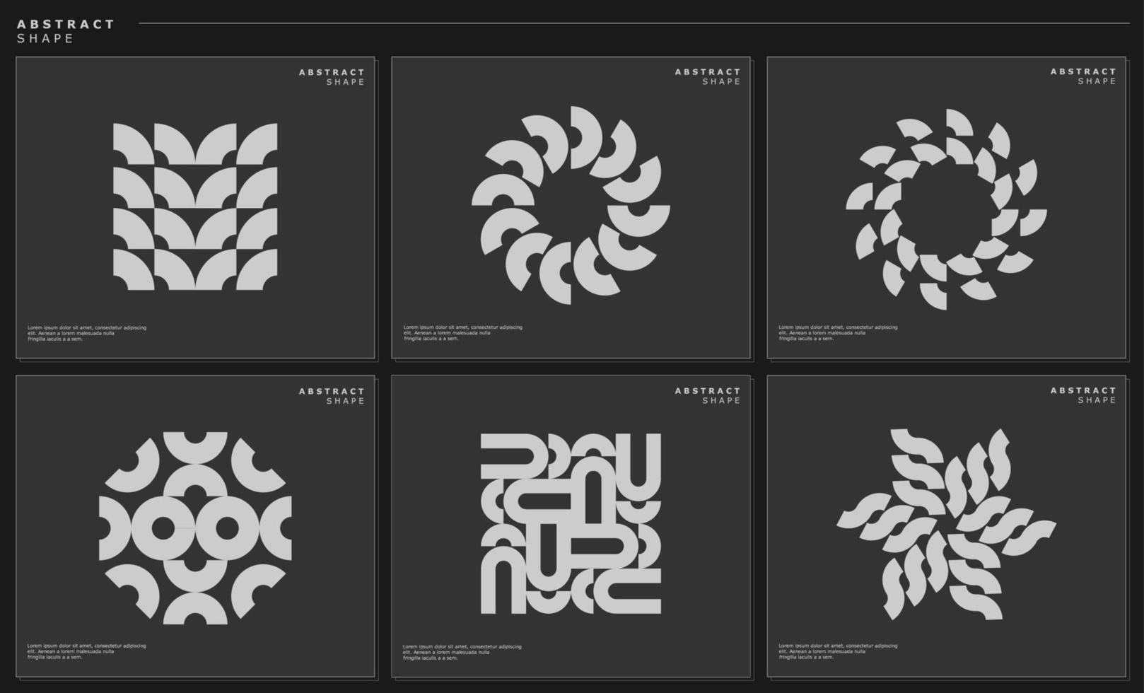 Collection of abstract line circle logo vector. Digital line logo illustration set. vector