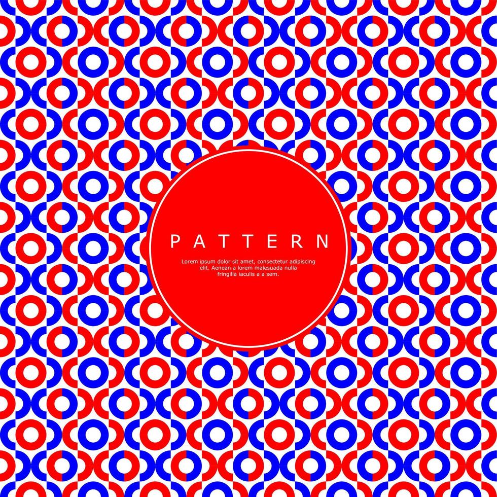 Red and blue abstract circle seamless pattern design. Simple round pattern vector. vector