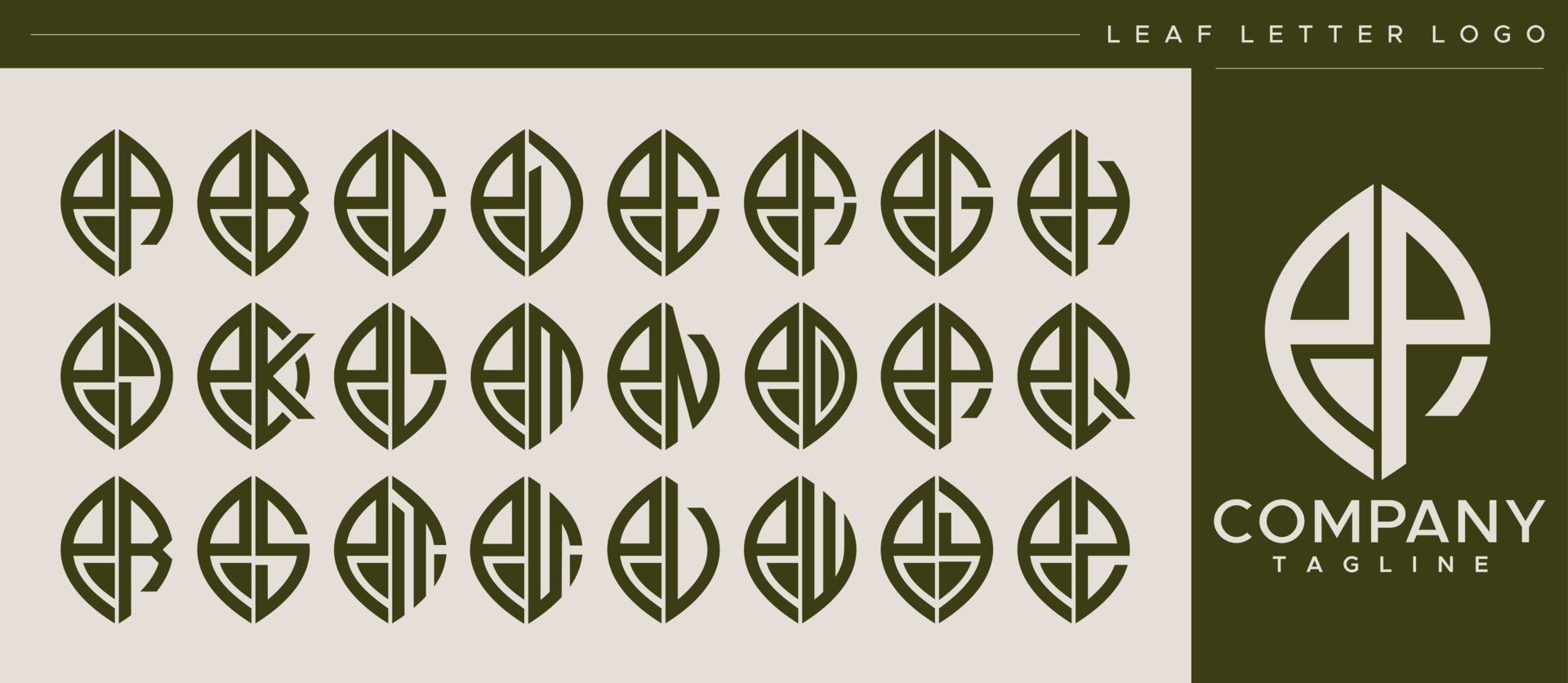 Modern line leaf letter P logo design. Abstract leaf PP P letter logo vector. vector